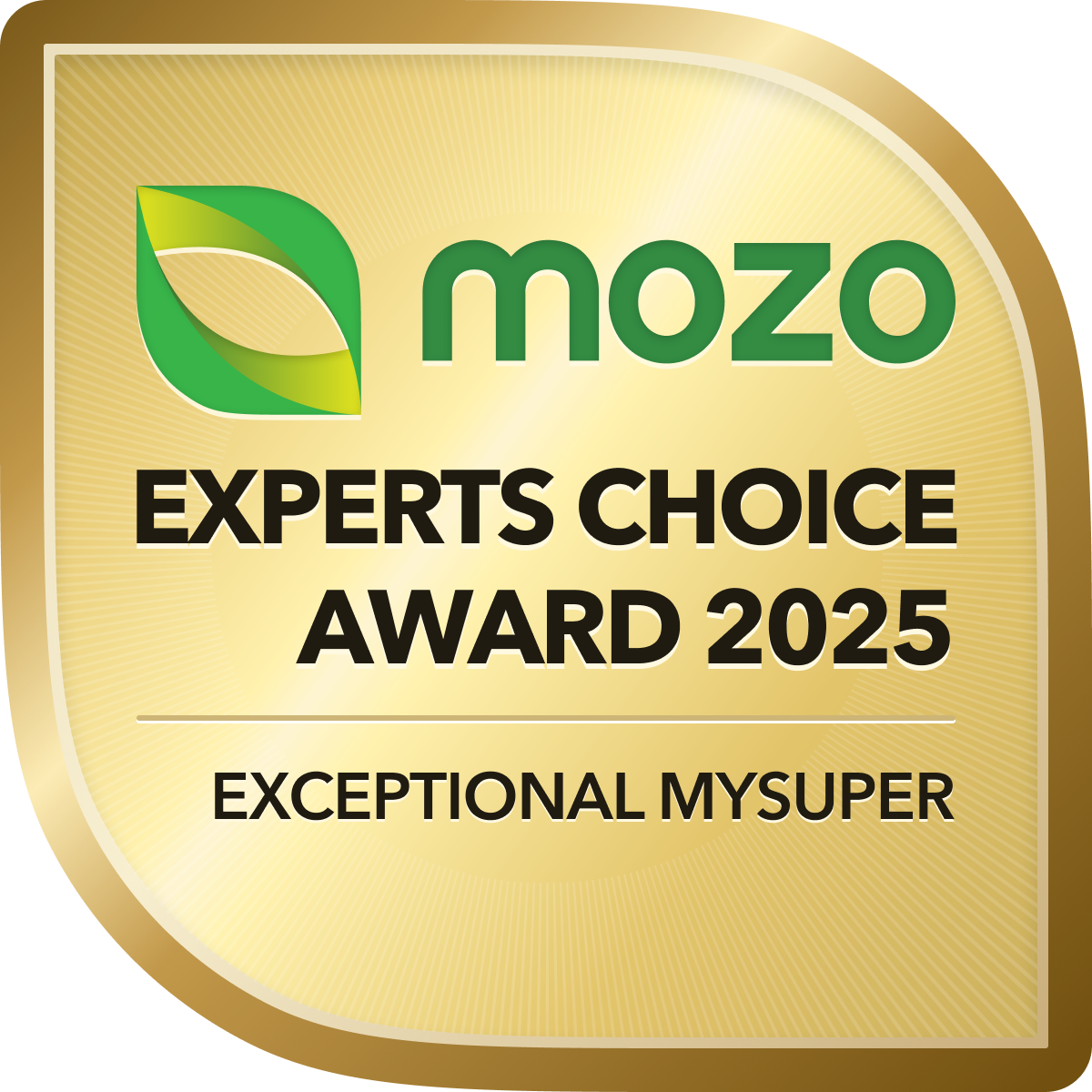 Mozo Experts Choice Award 2025. Exceptional MySuper.