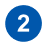 Number 2 icon with blue round background